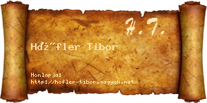 Höfler Tibor névjegykártya